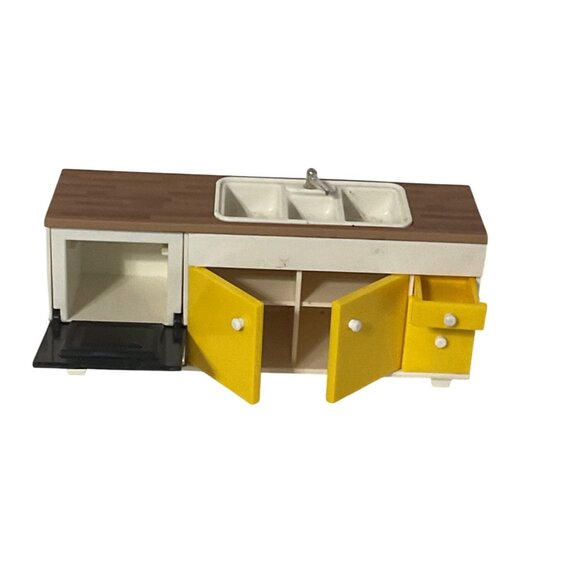 Vintage Tomy Dollhouse Kitchen Sink & Dishwasher Set Japan - Picture 6 of 7